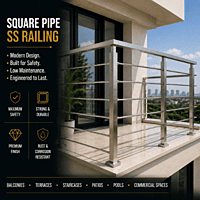 Square Pipe SS Railing