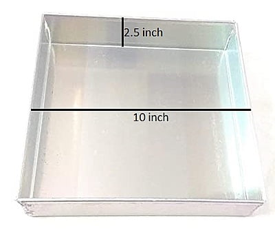 Qson Aluminium Square Cake Baking Mould 10 X 2.5"