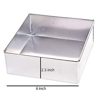 Qson Aluminium Square Cake Baking Mould 6 X 2.5"