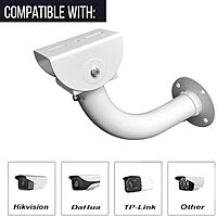 Dual CCTV Camera L-Shaped Mount Bracket, Adjustable with 1 to 2 Horizontal Cross Bar for Dome/IP/Surveillance Cameras