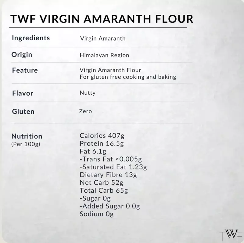 Virgin Amaranth Flour 1 Kg - TWF
