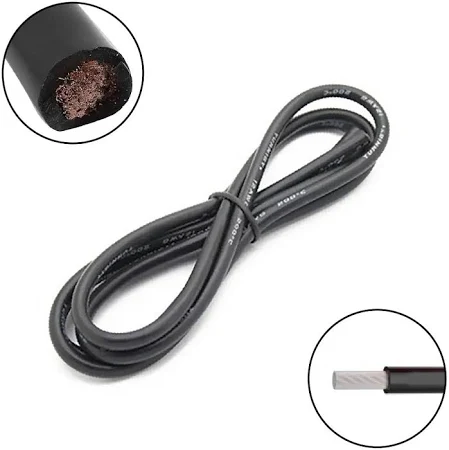 AMASS- SILICONE WIRE-20AWG-BLACK 1M