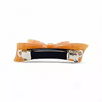 Elegant Amber Bow Crystal Hair Barrette Clip