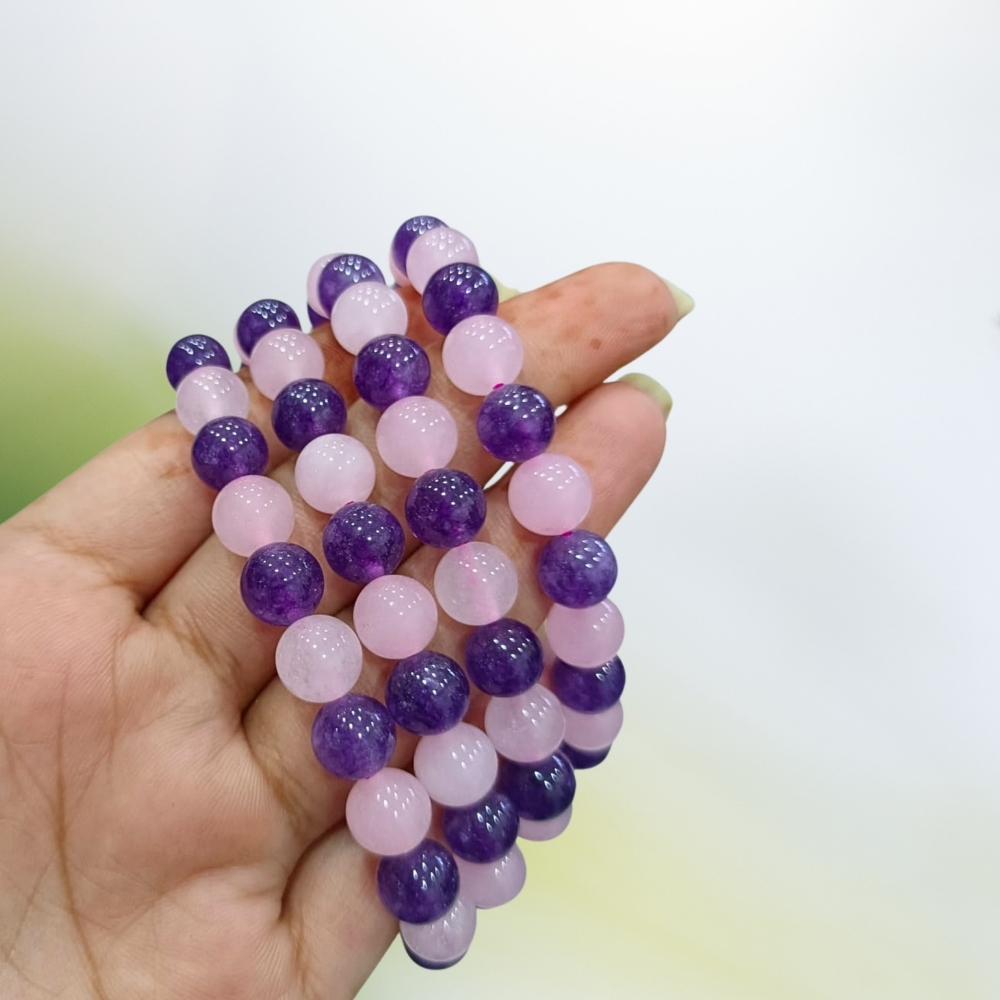 Amethyst + Rose Quartz Bracelet