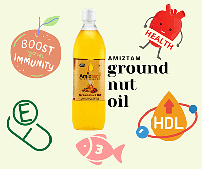 Amiztam Cold Pressed Groundnut Oil 500ml Amiztam Cold Pressed Groundnut Oil 500ml
