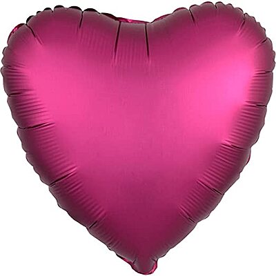 Anagram 18″ Satin Pomegranate Heart Foil Balloon (pack of 1) 181321