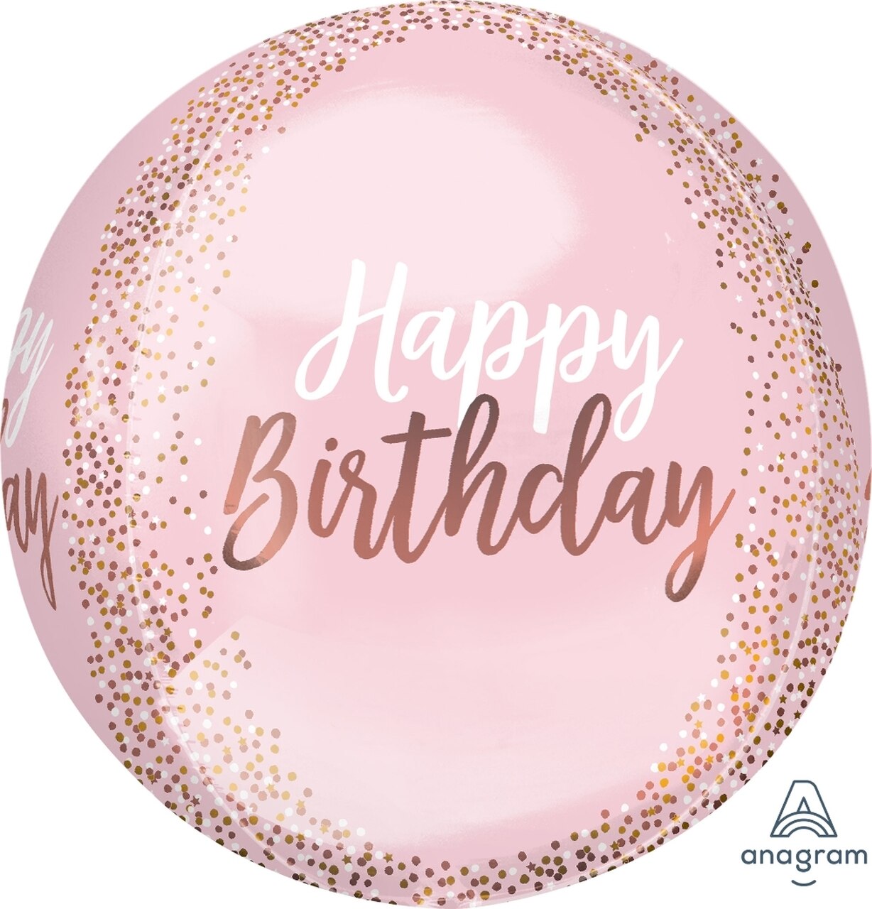 Anagram Happy Birthday Orbz Blush Balloons 16 Inch-181295