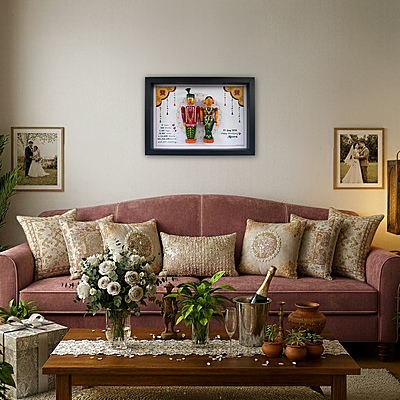 Anant Bandhan - Handcrafted & Personalized Anniversary Wall Frame with Wedding Dolls