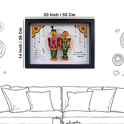 Anant Bandhan - Handcrafted & Personalized Anniversary Wall Frame with Wedding Dolls