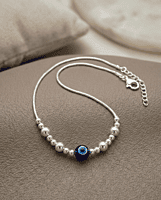 925 Silver Guardian Snake Anklet Pair