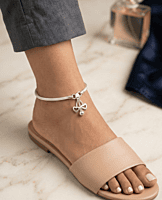 925 Silver Woven Heartbeat Foxtail Anklet Pair