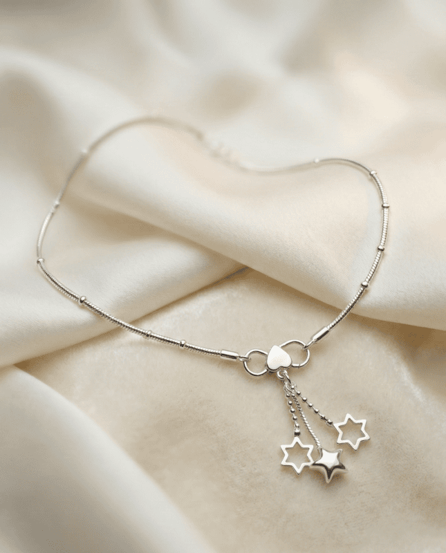 925 Silver Celestial Rhythm Station Anklet Pair