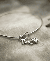 925 Silver Lucky Love Silk-Snake Anklet Pair