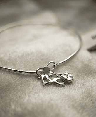 925 Silver Lucky Love Silk-Snake Anklet Pair