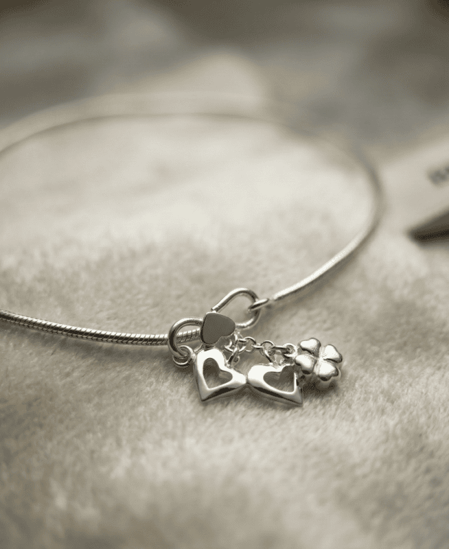 925 Silver Lucky Love Silk-Snake Anklet Pair