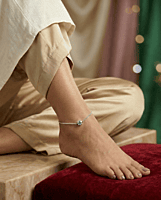 925 Silver Floating Brilliance Solitaire Anklet Pair