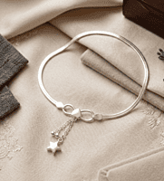 925 Silver Eternal Starscape Anklet Pair