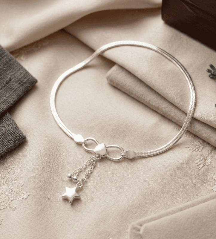 925 Silver Eternal Starscape Anklet Pair