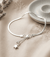 925 Silver Eternal Starscape Anklet Pair