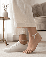925 Silver Eternal Starscape Anklet Pair