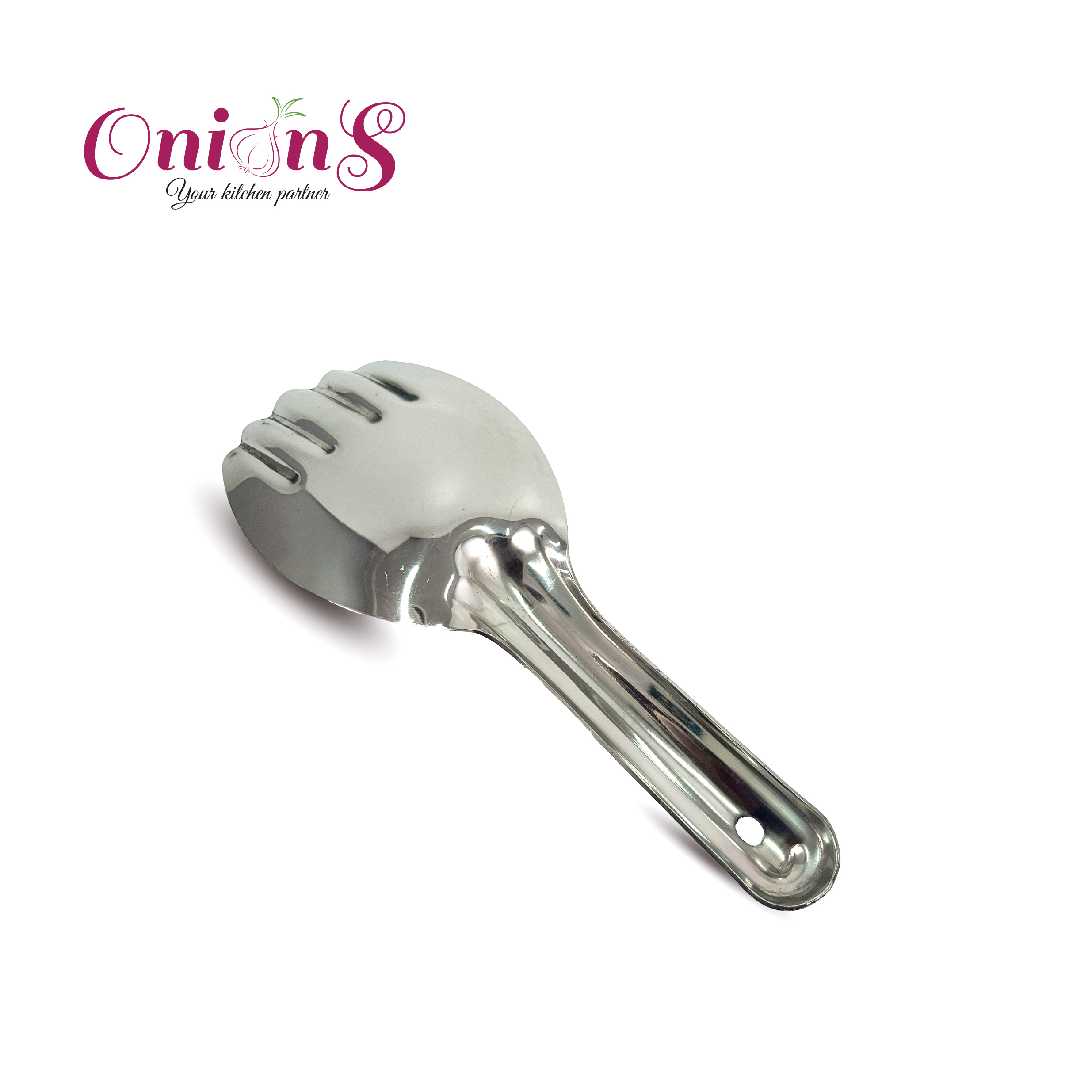 Onions Stainless Steel Rice Ladle – Durable & Rust-Resistant Serving Spoon