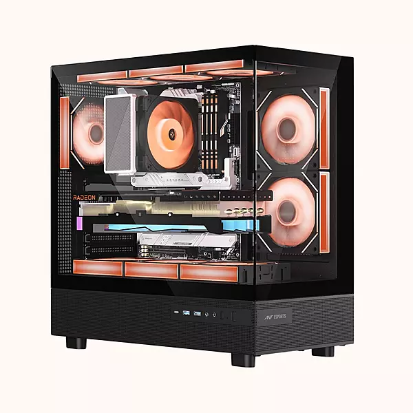 Ant Esports Crystal X6 ATX Mid Tower Black-â€ŽCrystal X6 Black