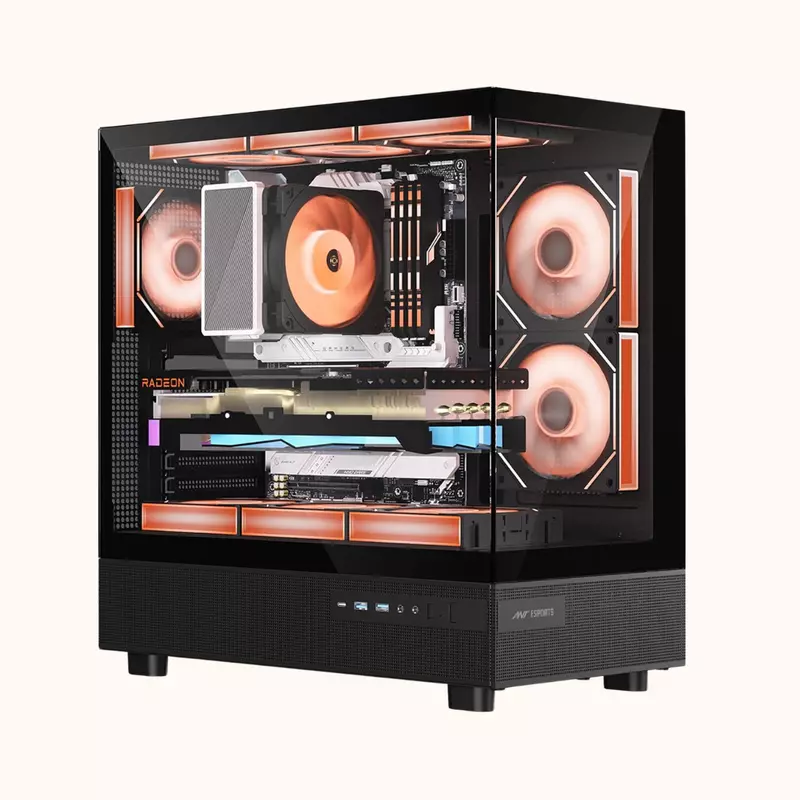 Ant Esports Crystal X6 ATX Mid Tower Black-‎Crystal X6 Black