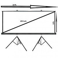 Projection Screen with Tripod Stand Anti-Crease, High Gain Fabric, 4K UHD & Full HD 1080P Support, Portable & Foldable Projection Screen with Tripod Stand Anti-Crease, High Gain Fabric, 4K UHD & Full HD 1080P Support, Portable & Foldable