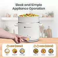 Portronics Any Meal Electric Kettle  – 1.5L Multicook Electric Kettle with Steamer | White