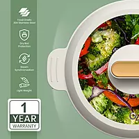 Portronics Any Meal Electric Kettle  – 1.5L Multicook Electric Kettle with Steamer | White