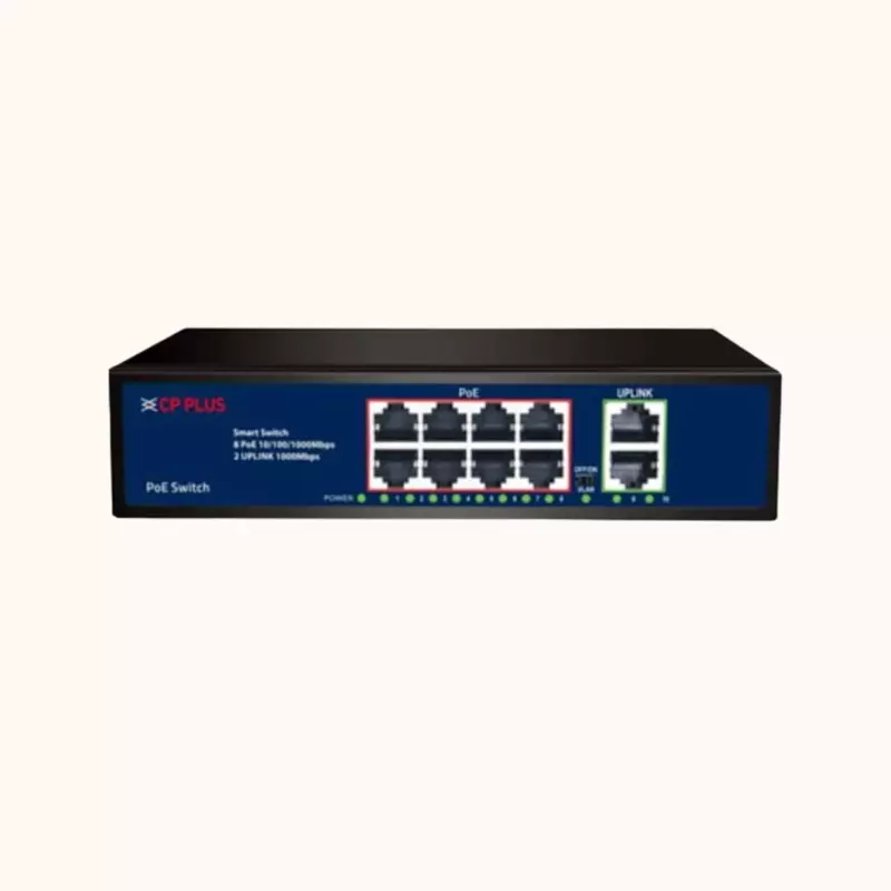 CP PLUS 8+2 Port Fast Ethernet Switch(CP-ANW-HP8H2-96 )