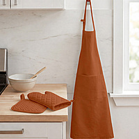 Kitchen Apron with Heat Resistant Glove & Pot Holder Set ( 3 PIECE COMBO )
