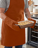 Kitchen Apron with Heat Resistant Glove & Pot Holder Set ( 3 PIECE COMBO )