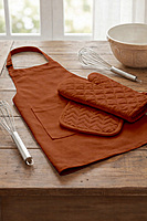 Kitchen Apron with Heat Resistant Glove & Pot Holder Set ( 3 PIECE COMBO )