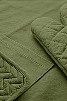 Kitchen Apron with Heat Resistant Glove & Pot Holder Set ( 3 PIECE COMBO )