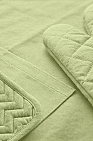 Kitchen Apron with Heat Resistant Glove & Pot Holder Set ( 3 PIECE COMBO )