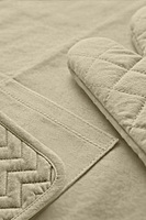 Kitchen Apron with Heat Resistant Glove & Pot Holder Set ( 3 PIECE COMBO )