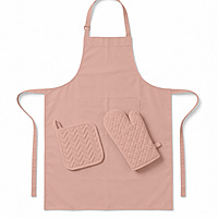 Kitchen Apron with Heat Resistant Glove & Pot Holder Set ( 3 PIECE COMBO )
