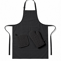 Kitchen Apron with Heat Resistant Glove & Pot Holder Set ( 3 PIECE COMBO )
