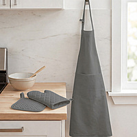 Kitchen Apron with Heat Resistant Glove & Pot Holder Set ( 3 PIECE COMBO )