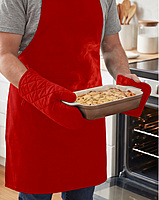 Kitchen Apron with Heat Resistant Glove & Pot Holder Set ( 3 PIECE COMBO )