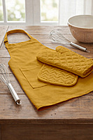 Kitchen Apron with Heat Resistant Glove & Pot Holder Set ( 3 PIECE COMBO )
