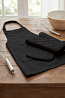 Kitchen Apron with Heat Resistant Glove & Pot Holder Set ( 3 PIECE COMBO )