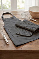 Kitchen Apron with Heat Resistant Glove & Pot Holder Set ( 3 PIECE COMBO )
