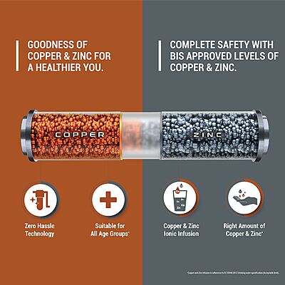 Copper and Zinc Booster technology water purifier
