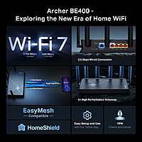 TP-Link BE6500 Dual-Band Wi-Fi 7 Router ,Archer BE400