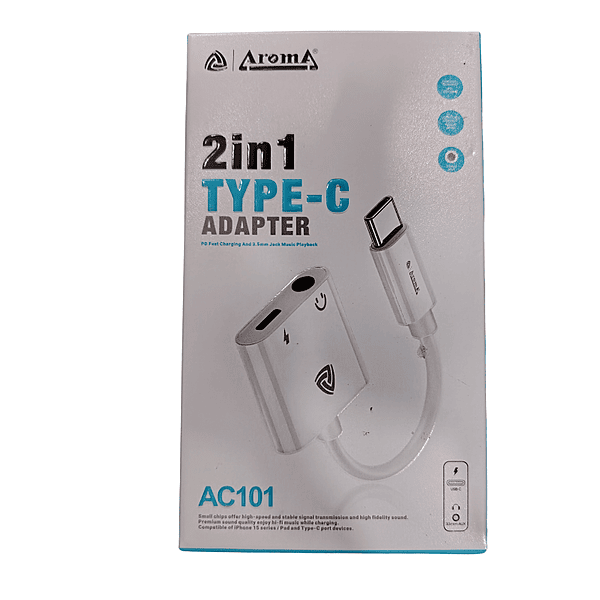 Aroma 2-in-1 Type-C Adapter AC101 – USB Type-C to HDMI & USB 3.0 | High-Speed Data Transfer