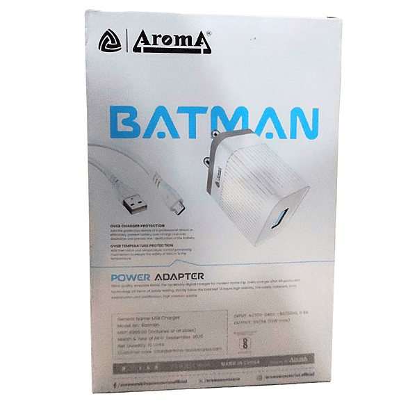 Aroma Batman Power Adapter – USB Type-C | Fast Charging | Compact Design
