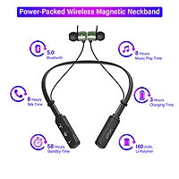 Aroma Clock NB124C Wireless Neckband – Bluetooth Connectivity | Comfortable Design