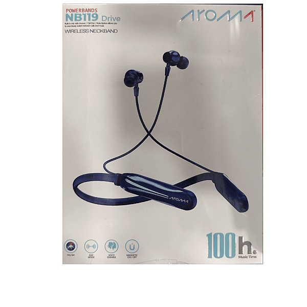 Aroma NB119 Drive Neckband – Bluetooth Connectivity | Comfortable Fit | Stylish Design